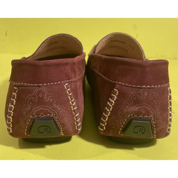 Robert Graham Burgundy Suede Paisley Print Drivers size 11.5 - Picture 4 of 9